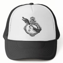 Vintage Birds With Heart Locket Apparel and Gifts hats