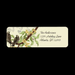 Vintage Birds Yellow flowering Branch Labels