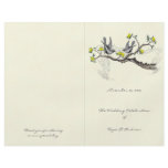 Vintage Birds Yellow &amp; Gray Wedding Program Personalized Flyer