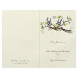Vintage Birds Yellow &amp; Gray Wedding Program Flyers