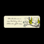 Vintage Birds Yellow & Grey Labels Felt