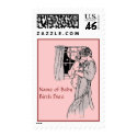 Vintage Birth Announcement Stamp / Girl