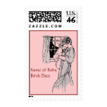 Vintage Birth Announcement Stamp / Girl