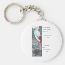 Vintage Birth Announcement with Stork Keychains