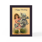 postcard - Vintage Victorian Floral Birthday Day Card