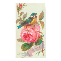 Vintage Birthday Card With Bird And Roses posters by vintagetreasurechest Vintage Birthday Card With Bird And Roses posters