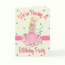 Vintage Birthday Girl Party Invitation cards