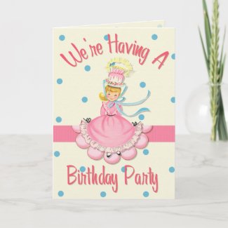 Vintage Birthday Girl Party Invitation card