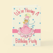 Vintage Birthday Girl Party Invitation cards