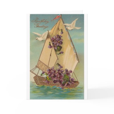 Vintage Birthday Wishes Greeting Cards by angelandspot