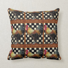 Vintage Bistro Rooster Pillows