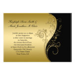 Vintage Black and Gold Wedding Invitation