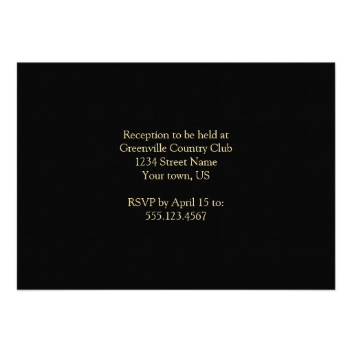 Vintage Black and Gold Wedding Invitation