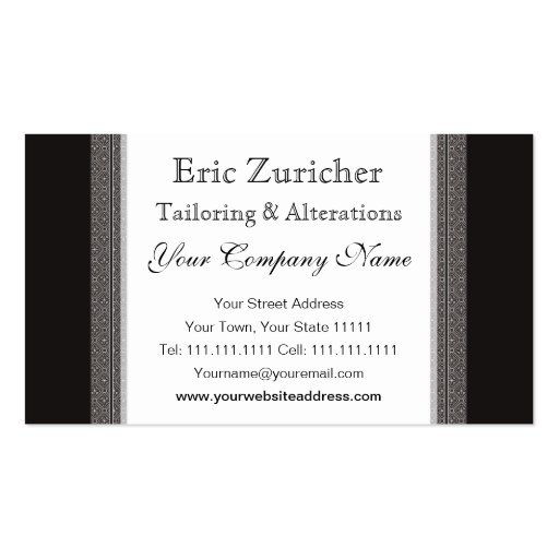 Vintage Black and Gray Elegance Gentleman's Shop Business Card Template (front side)