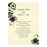 Vintage Black and Ivory Wedding Invitation