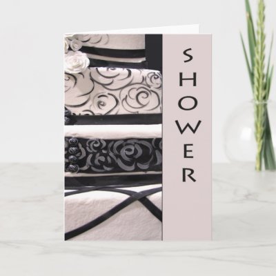 Vintage black and white bridal shower card by perfectpostage