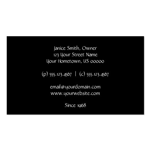 Vintage Black and White Business Card (back side)