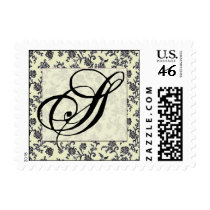 Vintage Black and White Damask Postage postage by aslentz Vintage Black and White Damask Postage postage