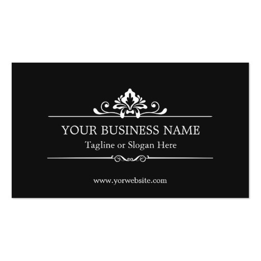Vintage Black and White Minimal Concise Business Cards (back side)