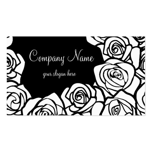 Vintage black and white roses Business Card