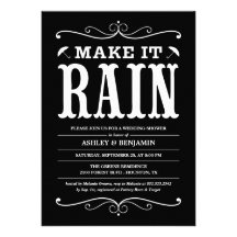Vintage Black and White Wedding Shower Invitations