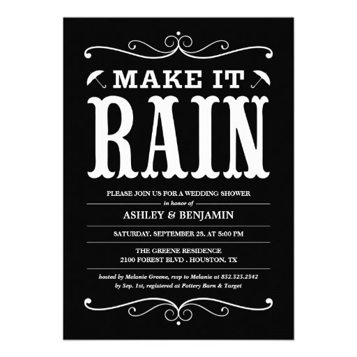 Vintage Black and White Wedding Shower Invitations
