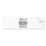 Vintage Black Art Deco Monogram B Floral Bumper Stickers