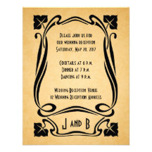 Vintage Black Art Deco Wedding Reception Cards