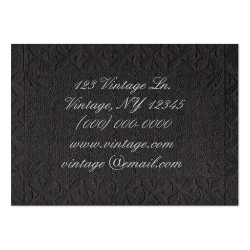 Vintage Black Book Business Card Templates (back side)