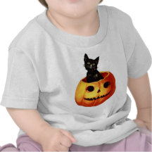 Vintage Black Cat and Pumpkin Shirt