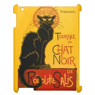 Vintage Black Cat Art Nouveau Paris Cute Chat Noir iPad Covers