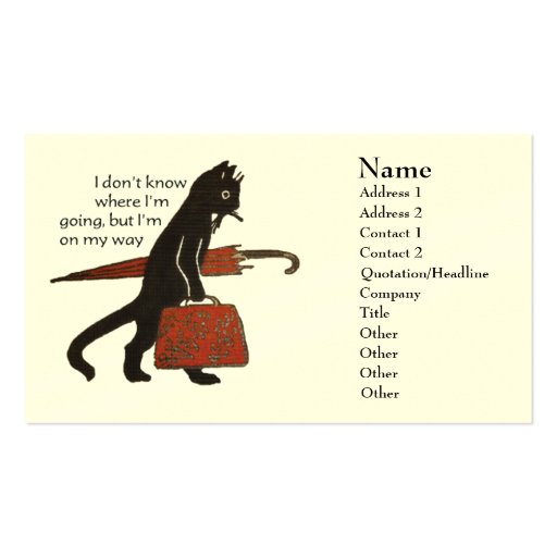 Vintage Black Cat Business Cards (front side)
