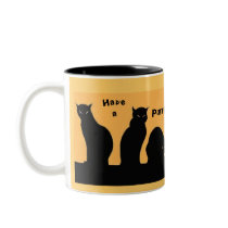 Vintage Black Cat HOWLoween mug
