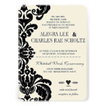 Vintage Black Damask Wedding Invitations