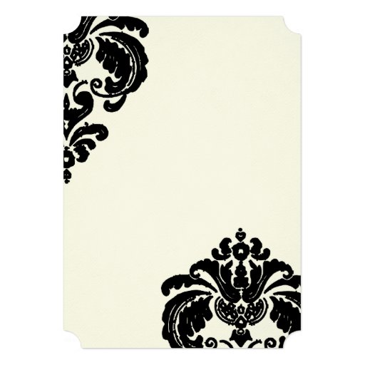 Vintage Black Damask Wedding Invitations