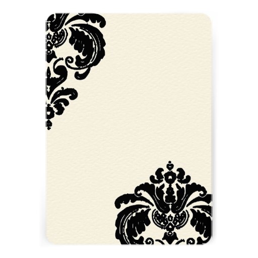 Vintage Black Damask Wedding Invitations