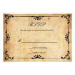 Vintage Black Floral Wedding RSVP Card Custom Invitations