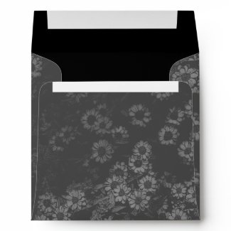 Vintage Black Flowers Square Envelope envelope