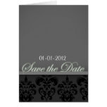 Vintage black grey save the date card