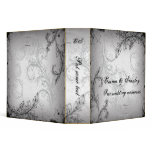 Vintage black grey scroll leaf wedding binder