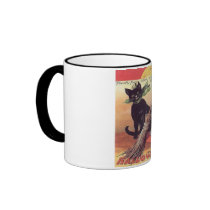 Vintage Black Halloween Cat Coffee Mug