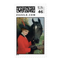 Vintage Black Horse Red Riding Jacket Sugar Cube Stamps