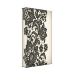 Vintage black Lace beige Paris fashion Gallery Wrap Canvas