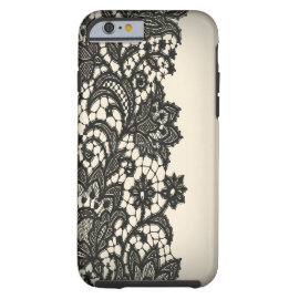Vintage black Lace beige Paris fashion iPhone5case iPhone 6 Case