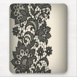 Vintage black Lace  beige Paris Fashion Mouse Pads