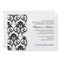 Vintage Black Lace Wedding Invitation