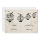 Vintage Black Lanterns Wedding Invitation