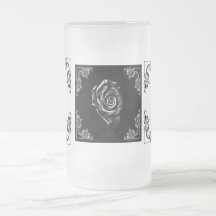 Vintage Black  rose by beer mug