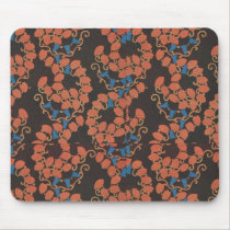 Vintage Black, Rust, Teal Floral Mousepad