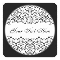 Vintage Black square sticker 2